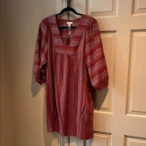 Garnet Hill Red Striped Tunic Dress